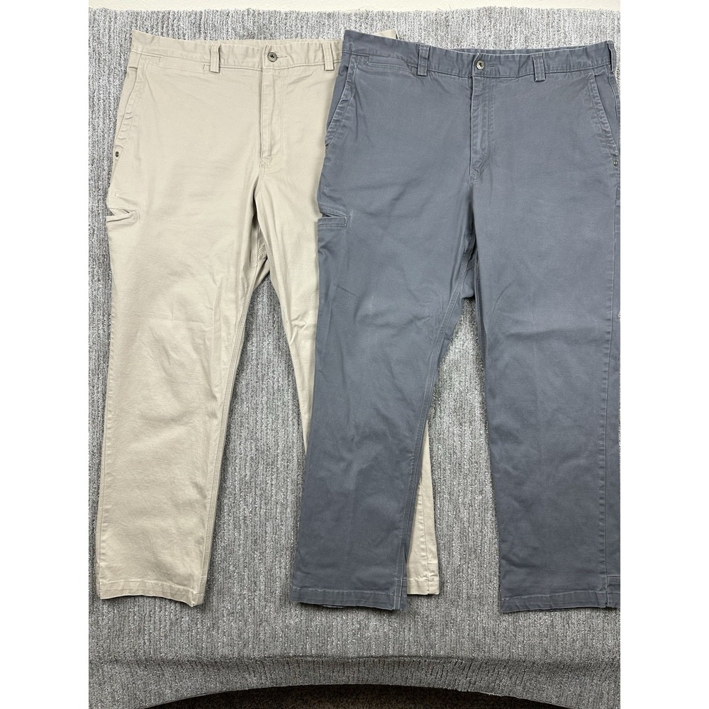 Lot Of 2 Duluth Trading Co Flex Ballroom Khakis Mens 38x32 (fits 40x31) Straight